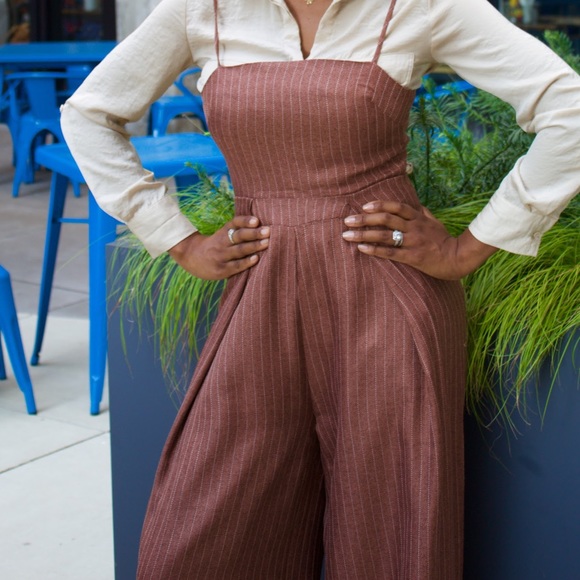 Pinstripe Jumpsuit - Picture 1 of 6